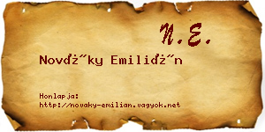 Nováky Emilián névjegykártya